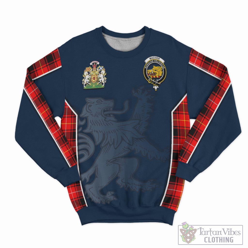 Tartan Vibes Clothing MacIver Modern Tartan Sweater with Family Crest and Lion Rampant Vibes Sport Style