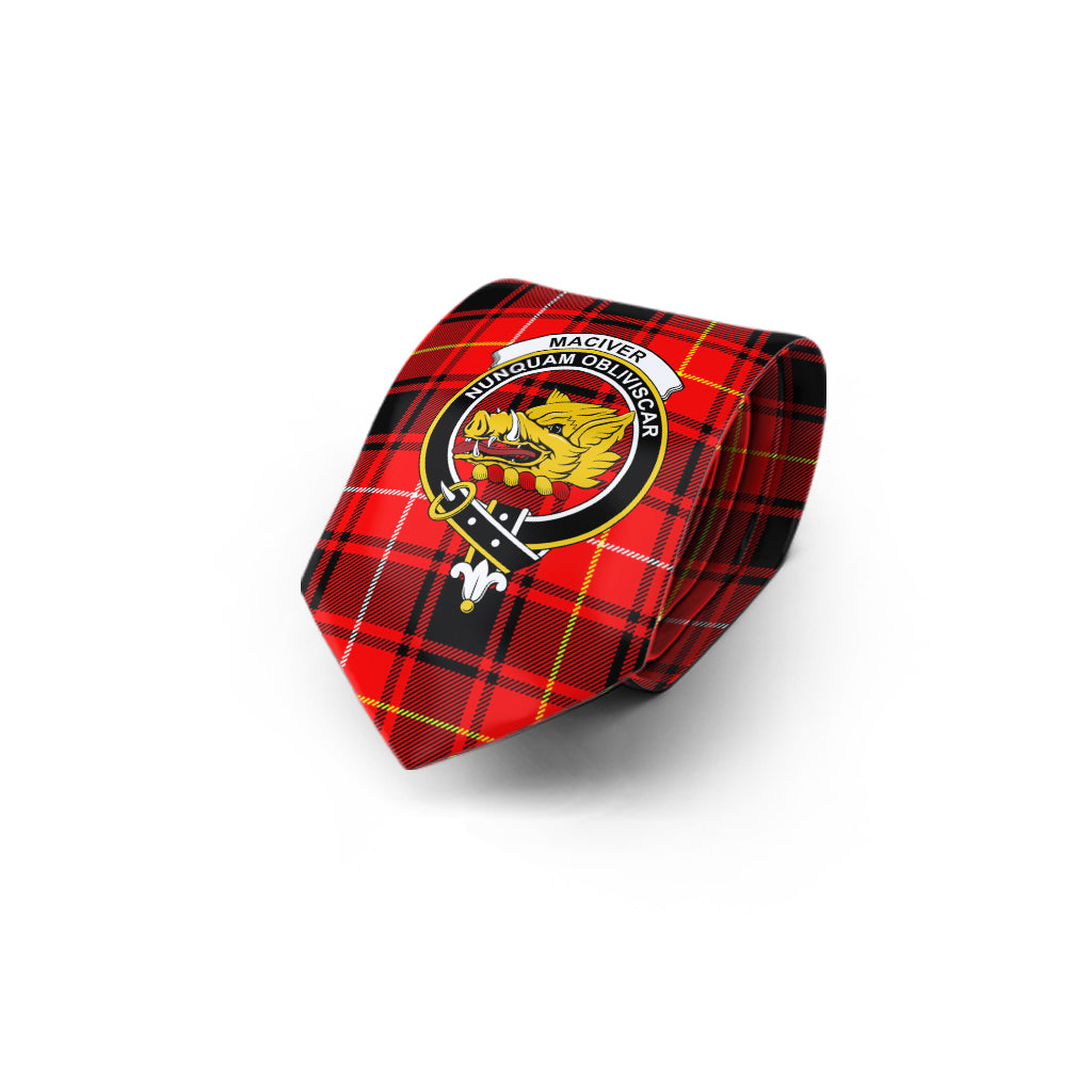 MacIver Modern Tartan Classic Necktie with Family Crest - Tartan Vibes Clothing