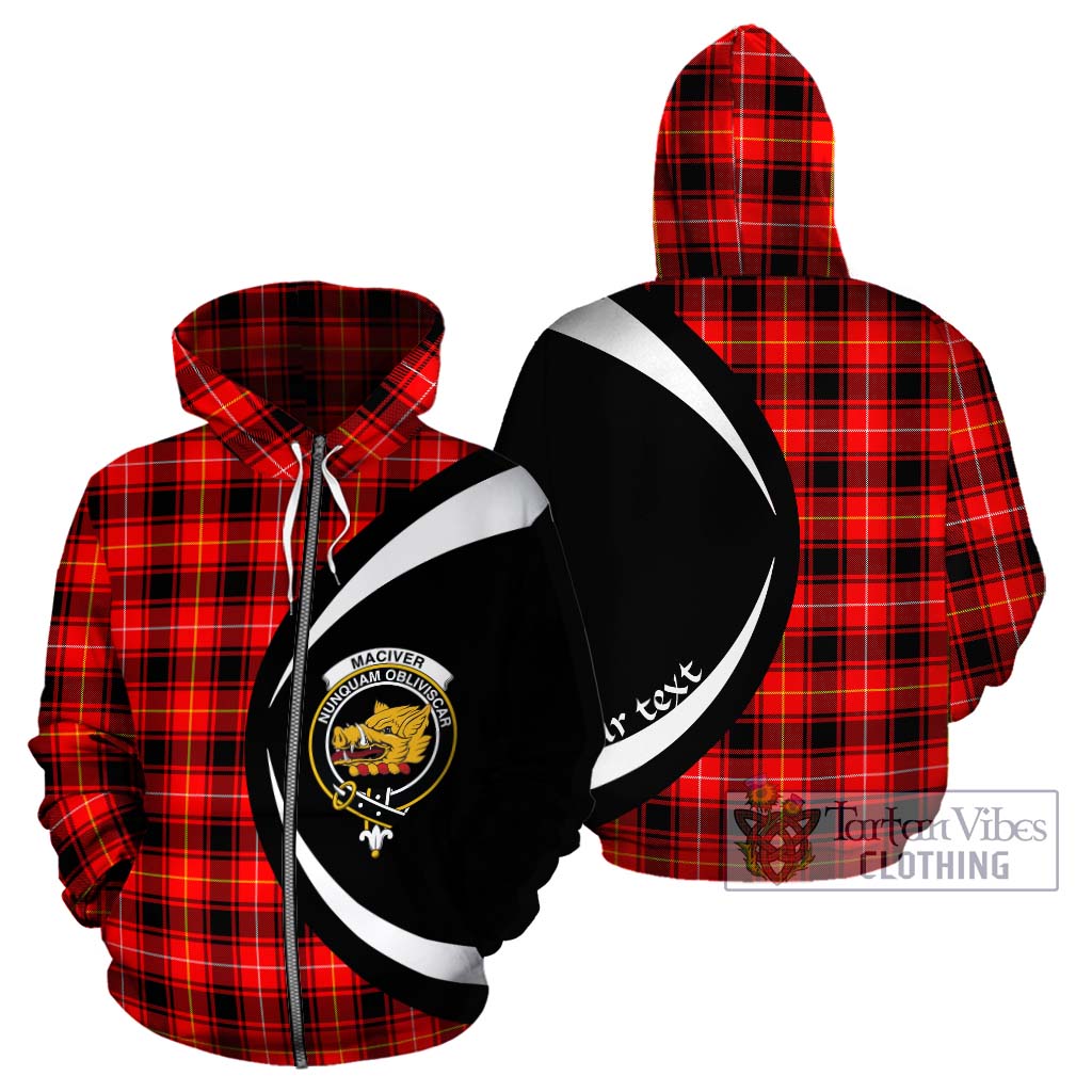 Tartan Vibes Clothing MacIver Modern Tartan Hoodie with Family Crest Circle Style