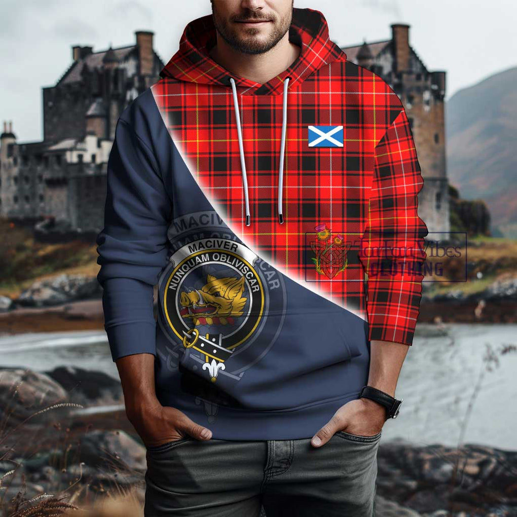 MacIver Modern Tartan Hoodie with Personalised National Flag and Family Crest Half Style - Tartanvibesclothing Shop