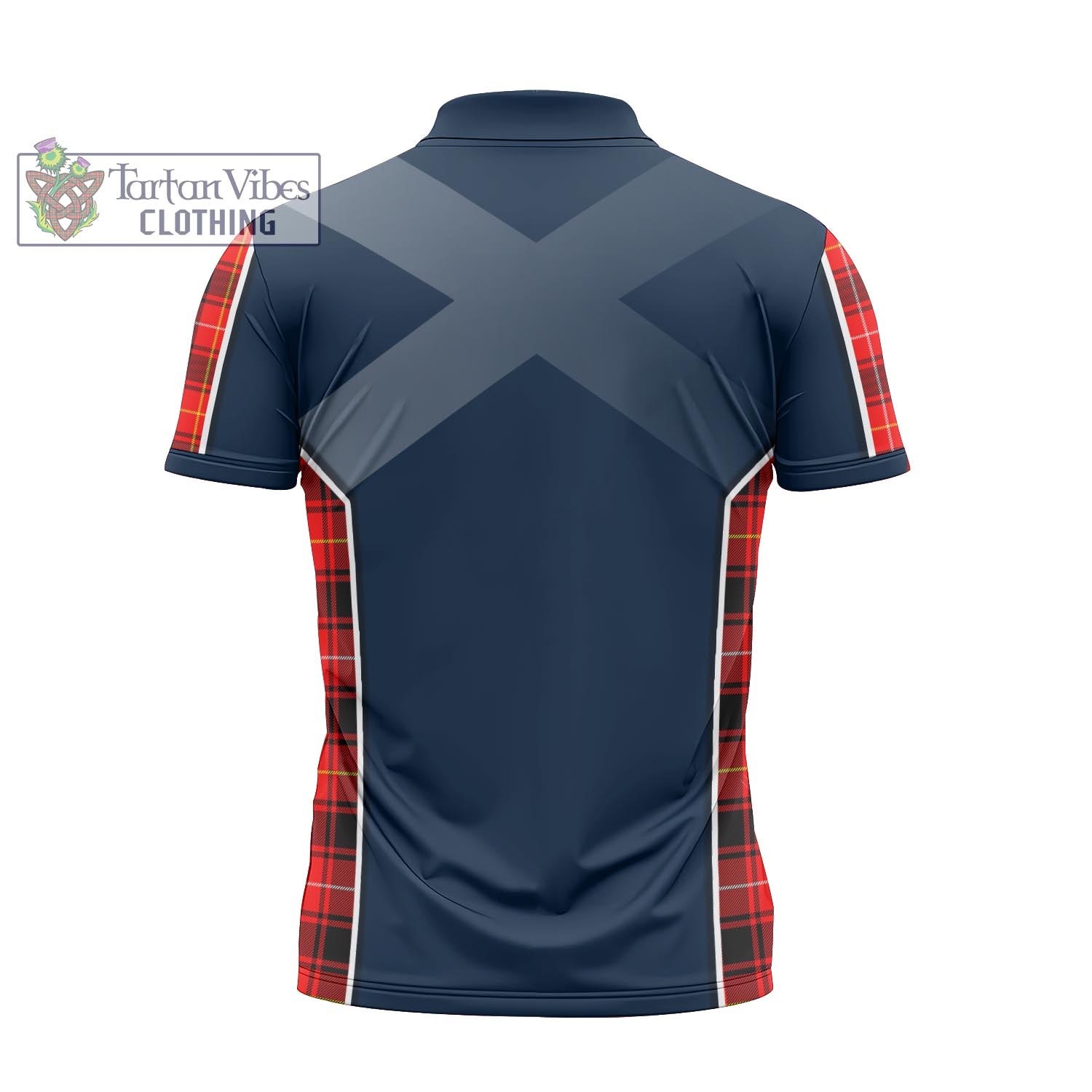 Tartan Vibes Clothing MacIver Modern Tartan Zipper Polo Shirt with Family Crest and Scottish Thistle Vibes Sport Style