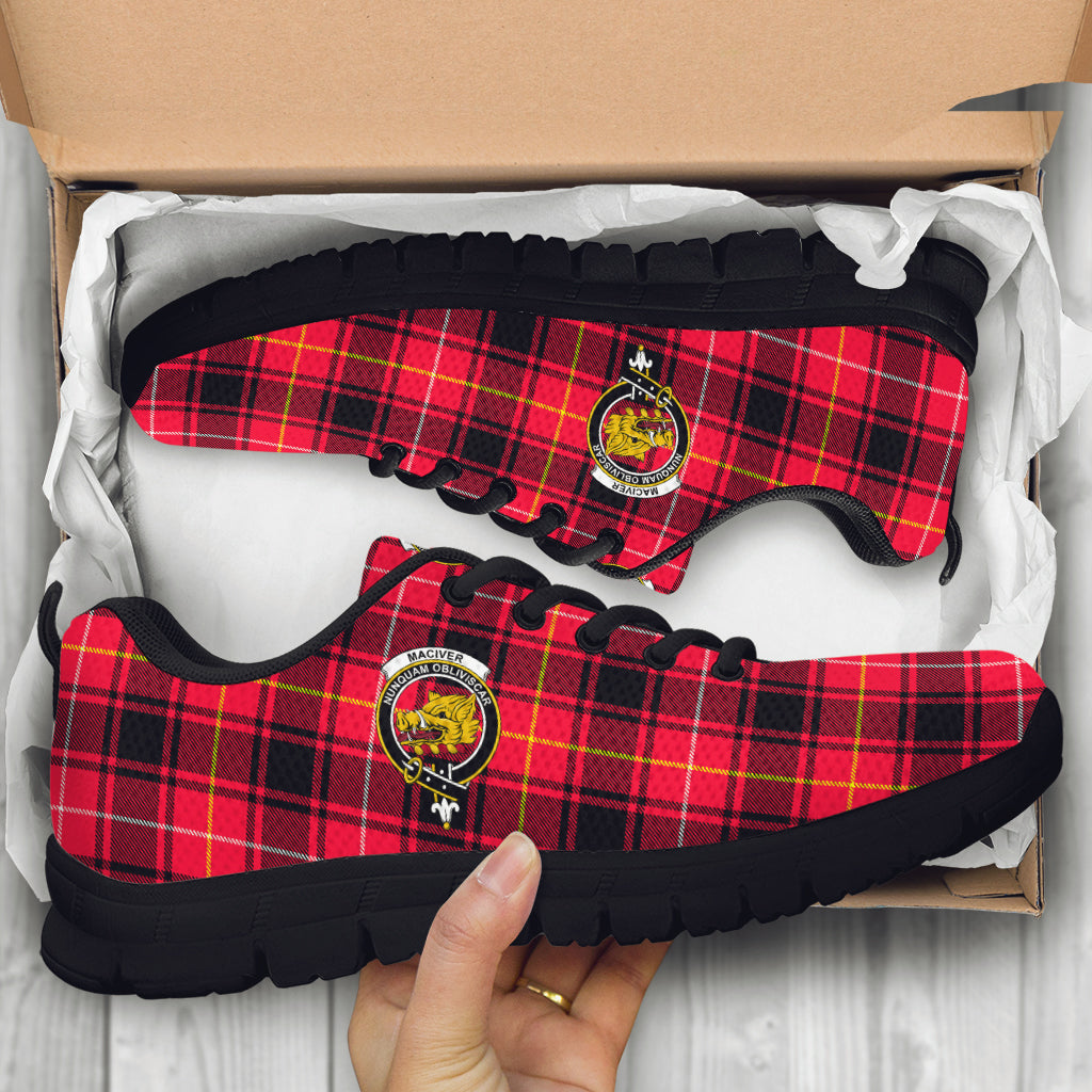 MacIver Modern Tartan Sneakers with Family Crest - Tartan Vibes Clothing