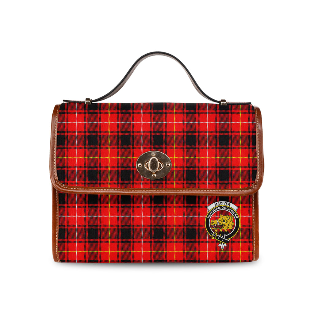 maciver-modern-tartan-leather-strap-waterproof-canvas-bag-with-family-crest