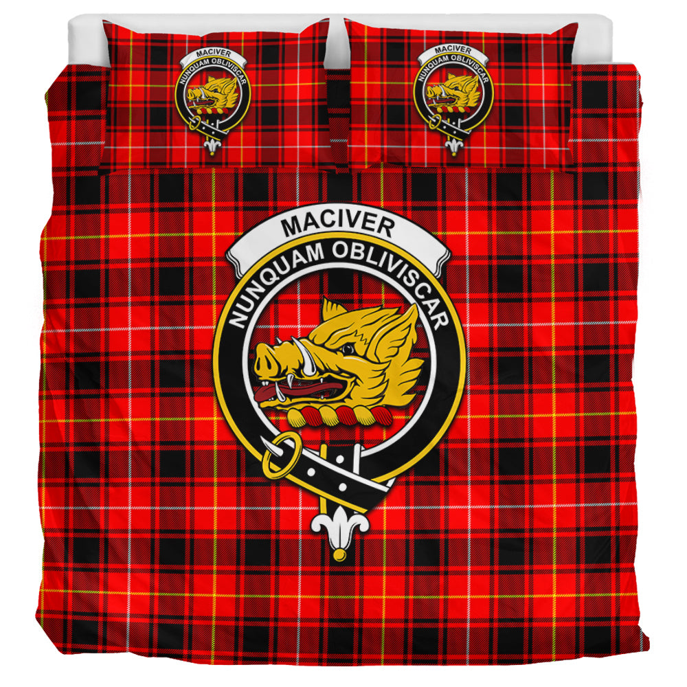 MacIver Modern Tartan Bedding Set with Family Crest UK Bedding Set UK Super King 104*94 inch - Tartan Vibes Clothing