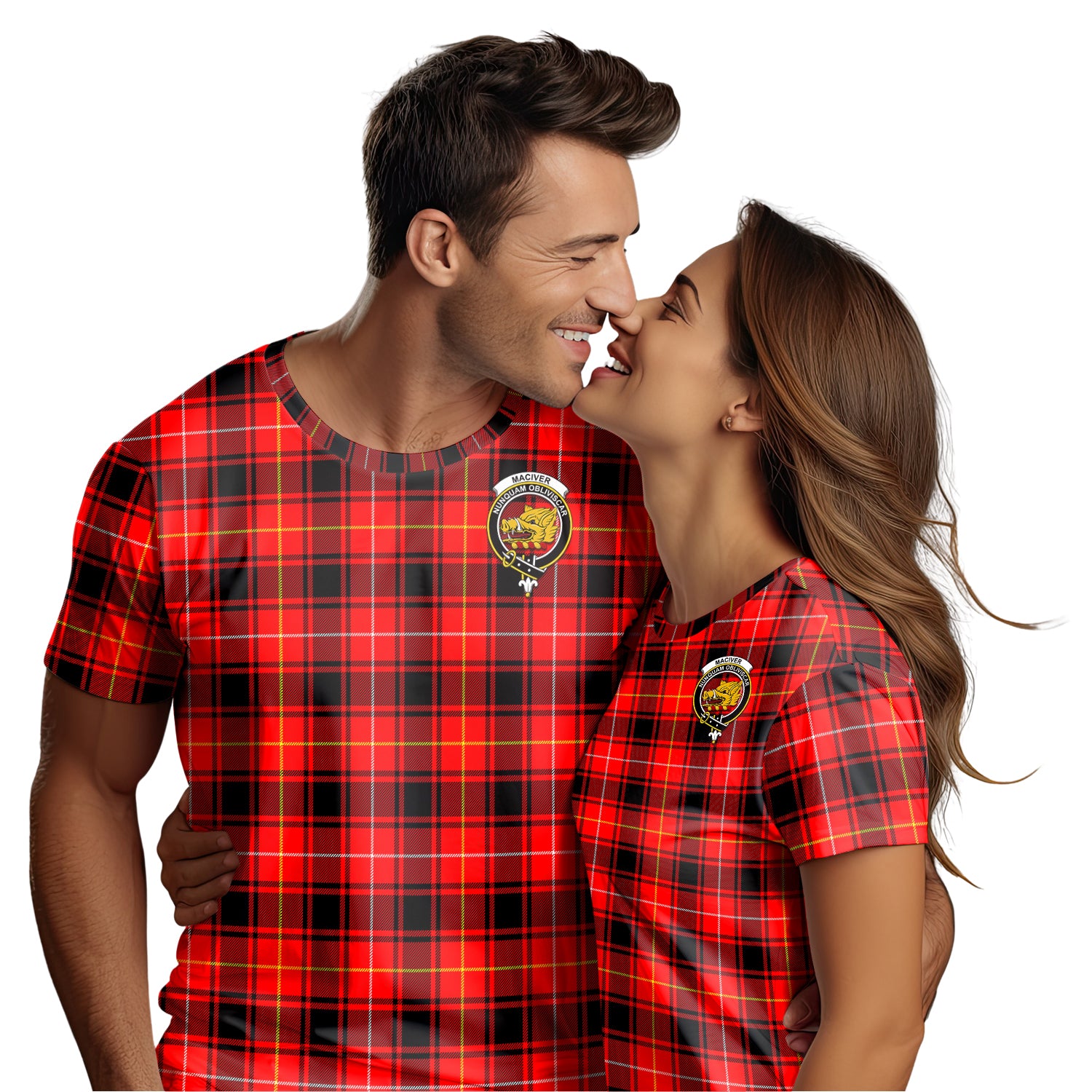 MacIver Modern Tartan T-Shirt with Family Crest - Tartan Vibes Clothing