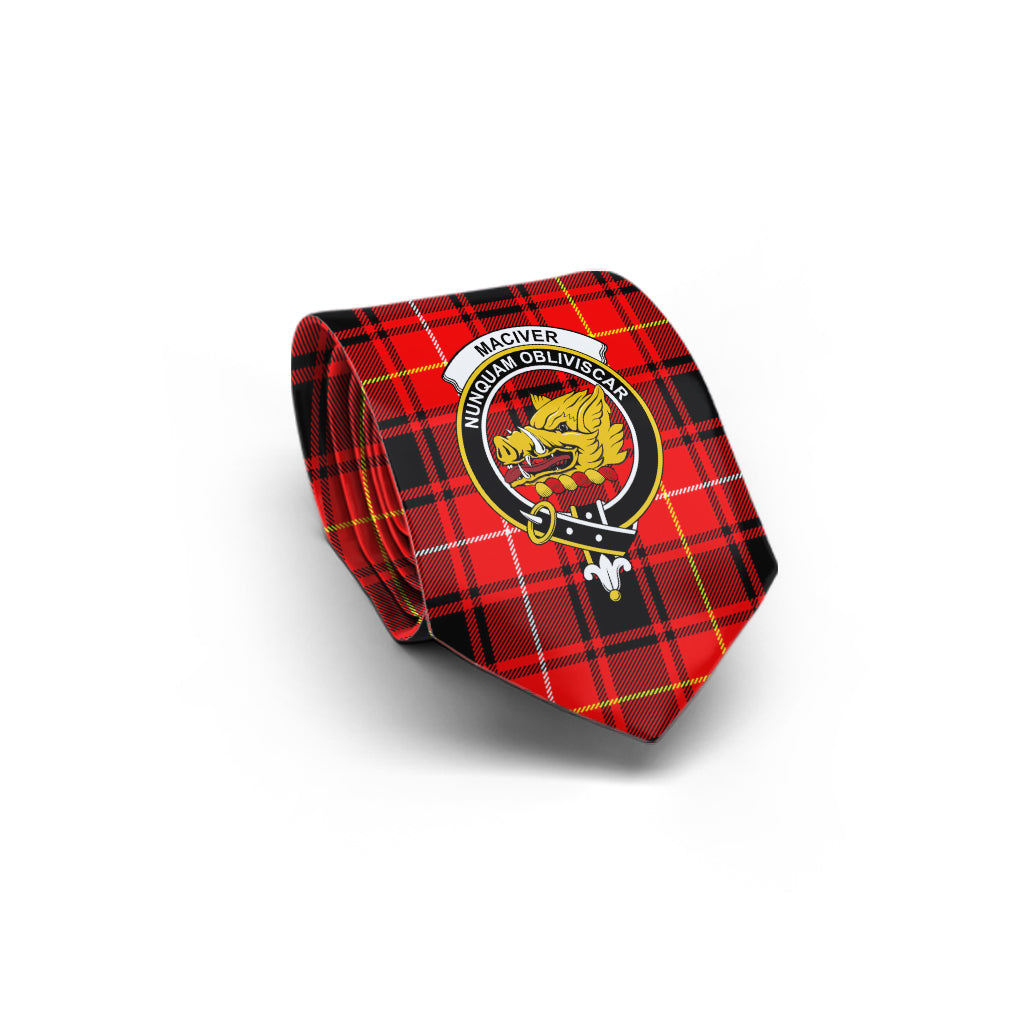 MacIver Modern Tartan Classic Necktie with Family Crest - Tartan Vibes Clothing