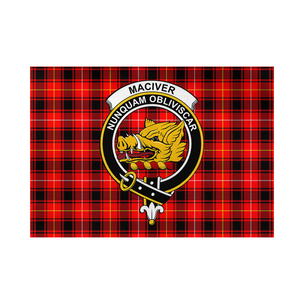 MacIver Modern Tartan Flag with Family Crest - Tartan Vibes Clothing