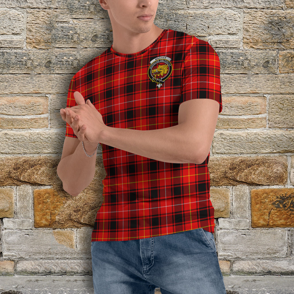 MacIver Modern Tartan T-Shirt with Family Crest - Tartan Vibes Clothing