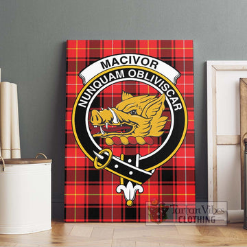 MacIvor Modern Tartan Canvas Print Wall Art with Family Crest