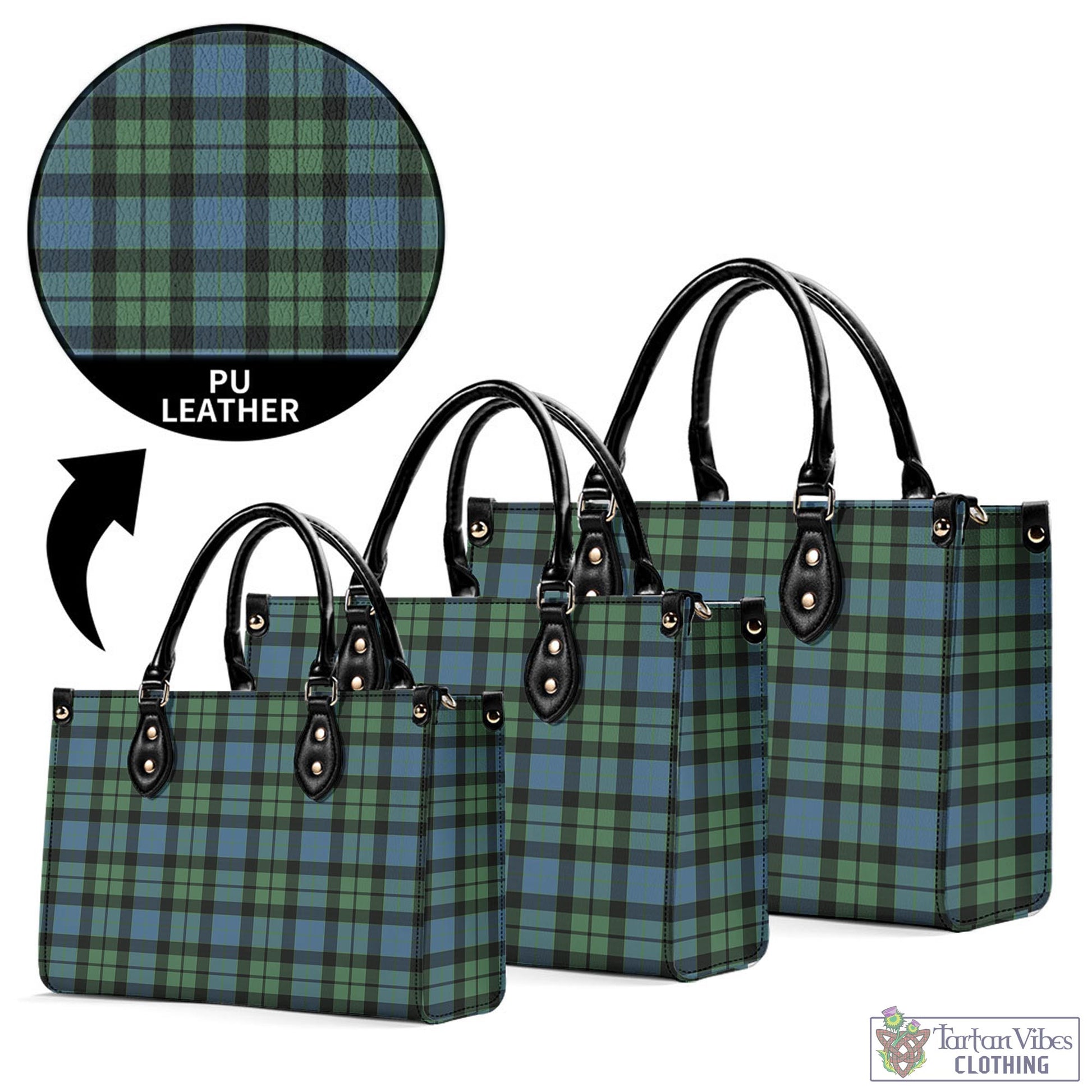 Tartan Vibes Clothing MacKay Ancient Tartan Luxury Leather Handbags