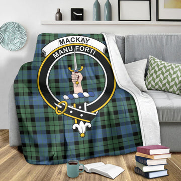 MacKay Ancient Tartan Blanket with Family Crest