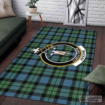 MacKay Ancient Tartan Area Rug with Family Crest