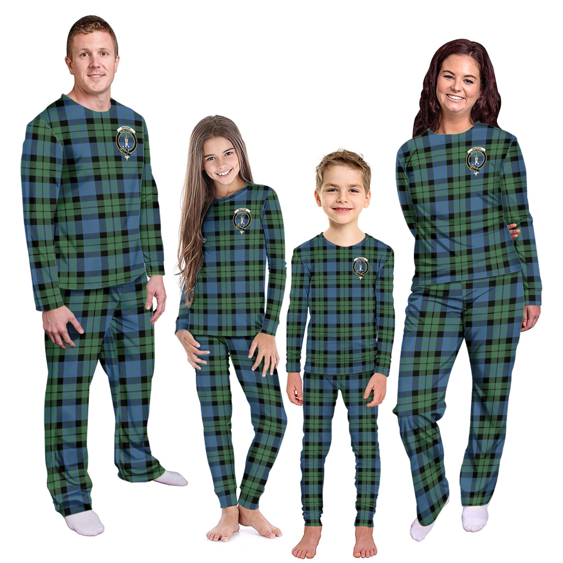 MacKay Ancient Tartan Pajamas Family Set with Family Crest - Tartanvibesclothing