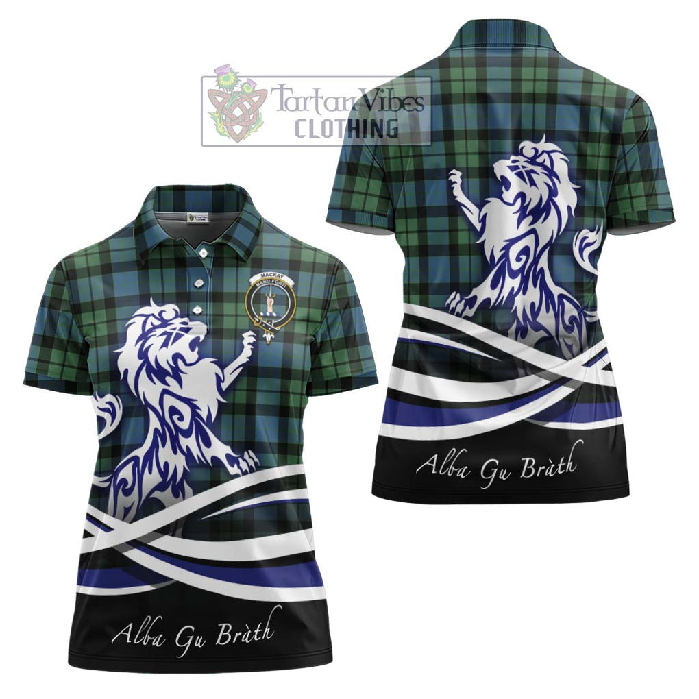 MacKay Ancient Tartan Women's Polo Shirt with Alba Gu Brath Regal Lion Emblem Women - Tartanvibesclothing Shop