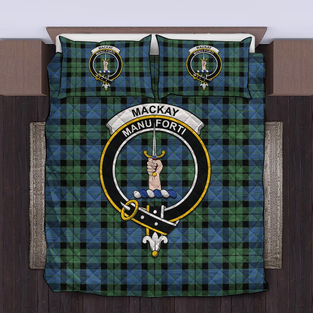 MacKay Ancient Tartan Quilt Bed Set with Family Crest Twin - Tartan Vibes Clothing