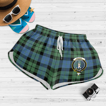 MacKay Ancient Tartan Womens Shorts with Family Crest