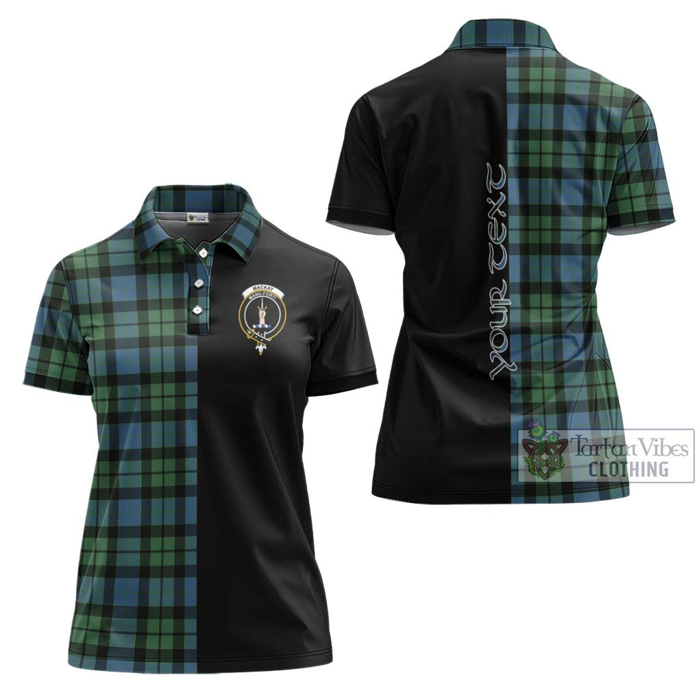 MacKay Ancient Tartan Women's Polo Shirt with Family Crest and Half Of Me Style Women - Tartanvibesclothing Shop