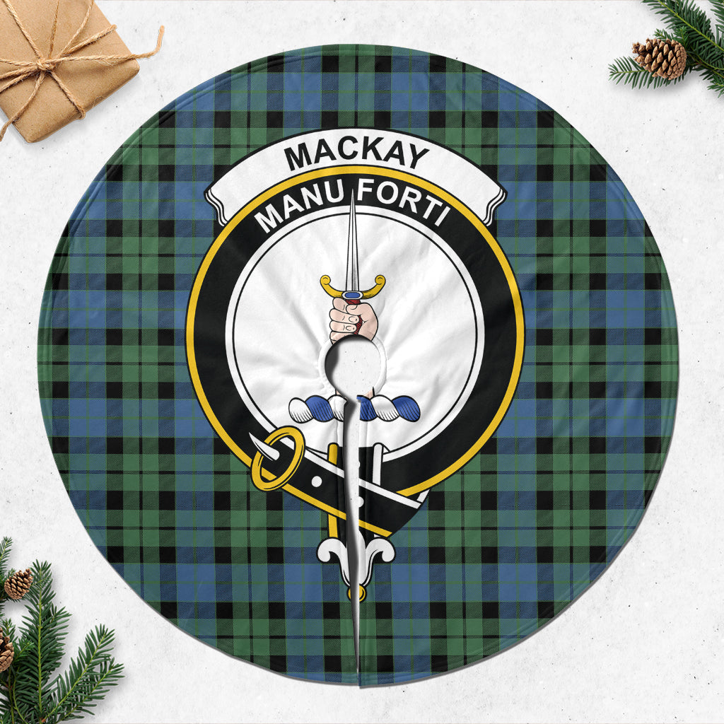 MacKay Ancient Tartan Christmas Tree Skirt with Family Crest - Tartanvibesclothing