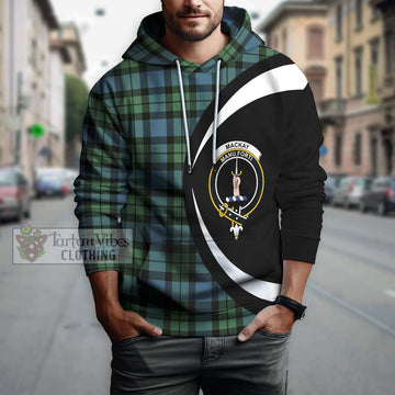 MacKay Ancient Tartan Hoodie with Family Crest Circle Style