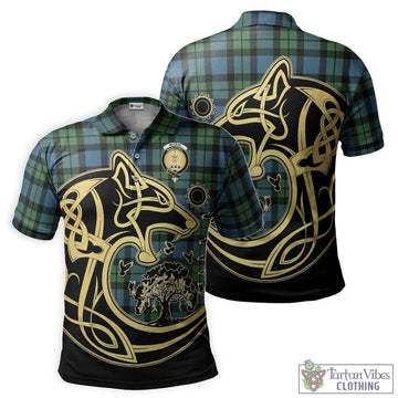 MacKay Ancient Tartan Polo Shirt with Family Crest Celtic Wolf Style