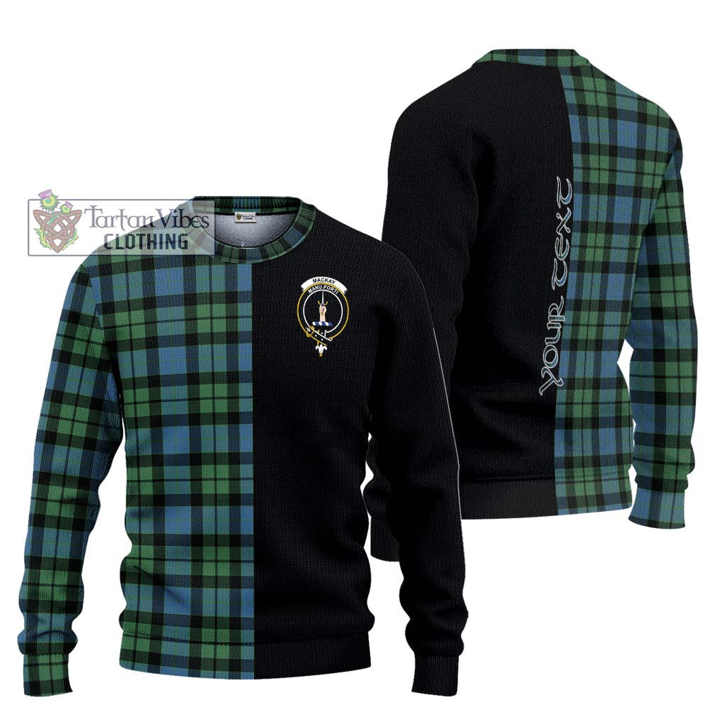 MacKay Ancient Tartan Knitted Sweater with Family Crest and Half Of Me Style Unisex - Tartanvibesclothing Shop