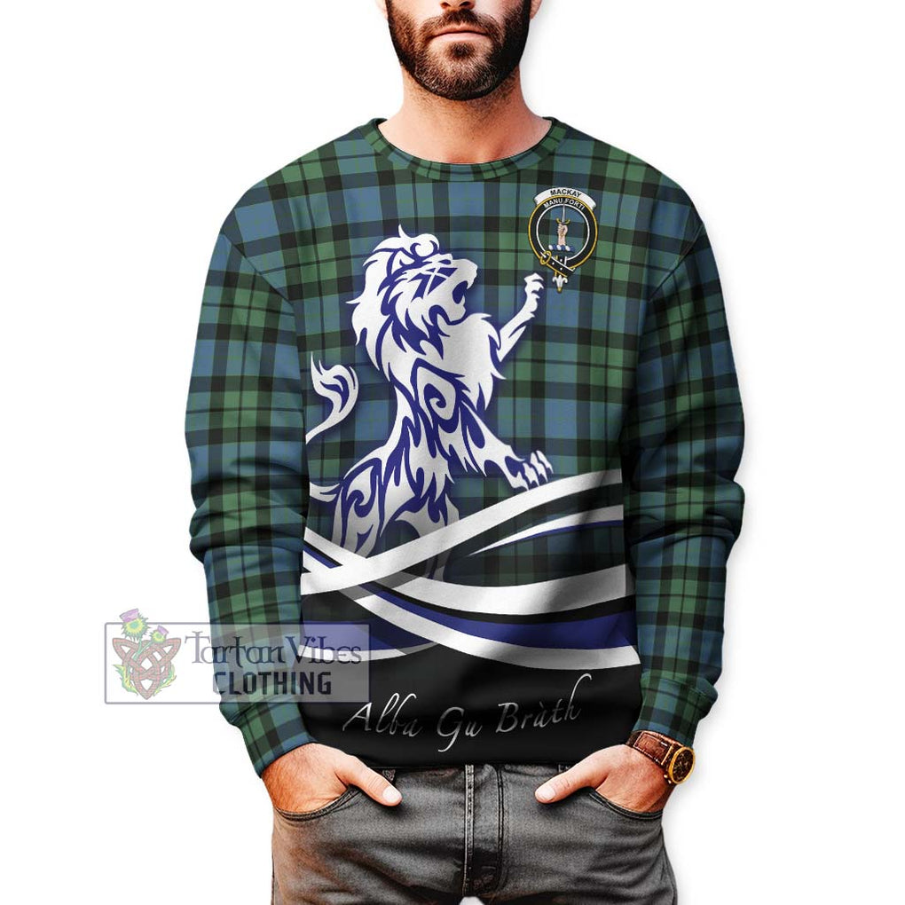 MacKay Ancient Tartan Sweatshirt with Alba Gu Brath Regal Lion Emblem Unisex - Tartanvibesclothing Shop