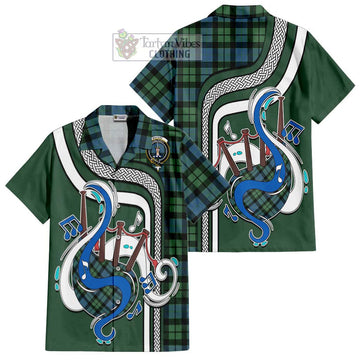 MacKay Ancient Tartan Short Sleeve Button Shirt with Epic Bagpipe Style