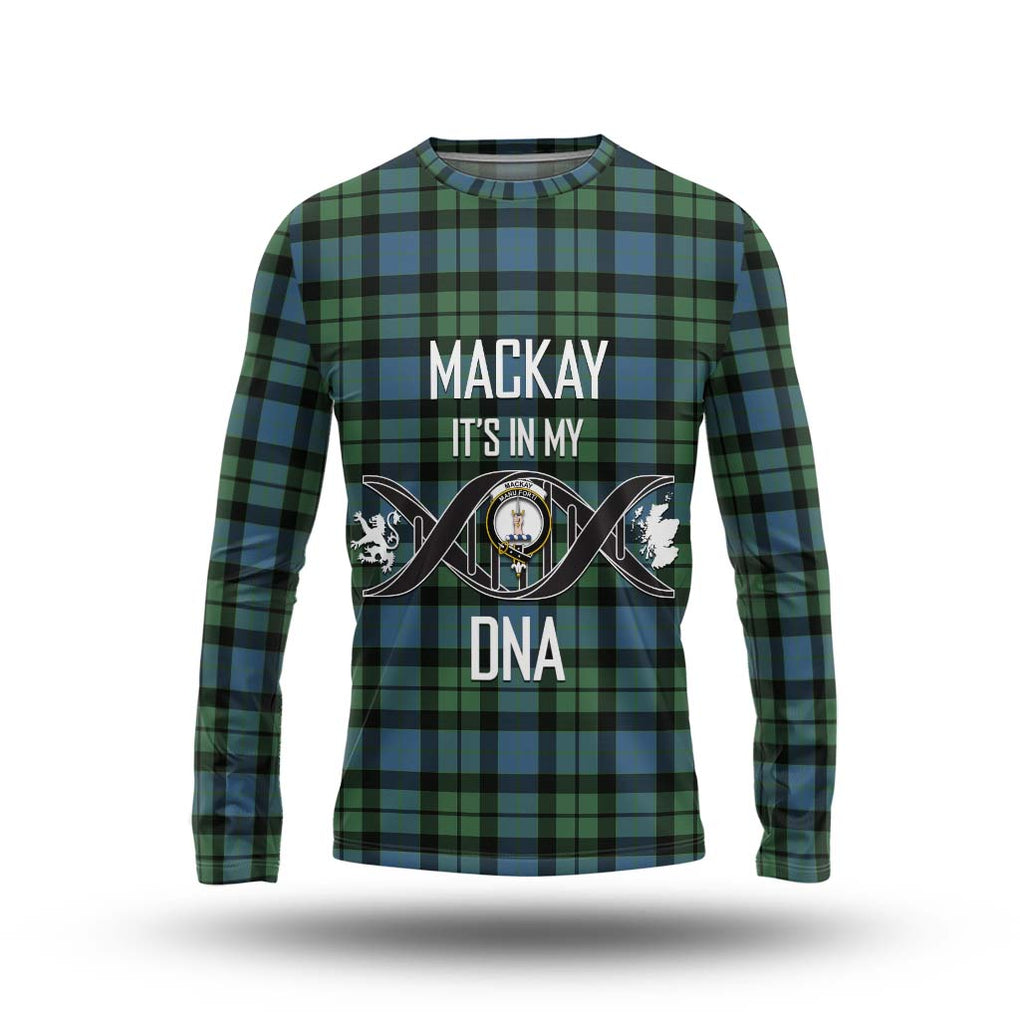 MacKay Ancient Tartan Long Sleeve T-Shirt with Family Crest DNA In Me Style Unisex - Tartanvibesclothing Shop