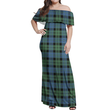 MacKay Ancient Tartan Off Shoulder Long Dress