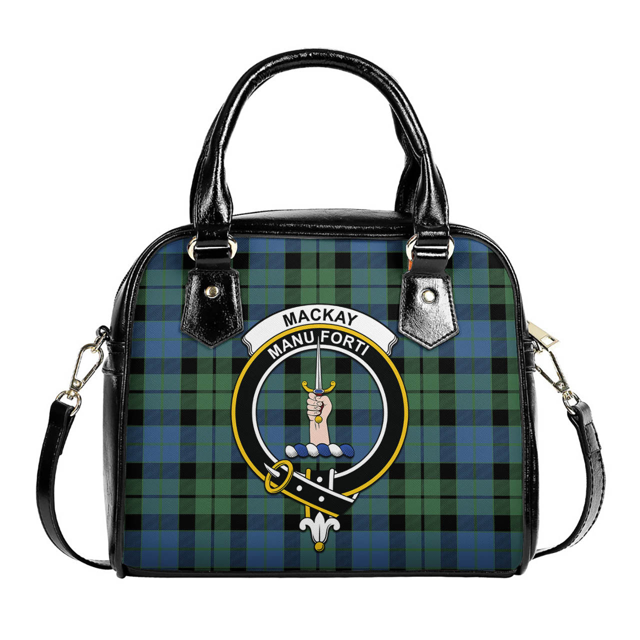 MacKay Ancient Tartan Shoulder Handbags with Family Crest One Size 6*25*22 cm - Tartanvibesclothing