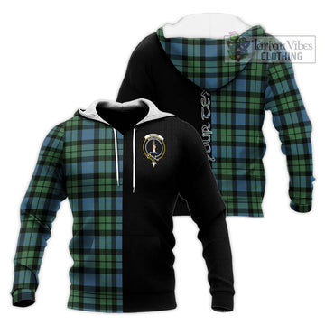 MacKay Ancient Tartan Knitted Hoodie with Family Crest and Half Of Me Style