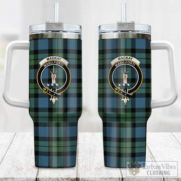 MacKay Ancient Tartan and Family Crest Tumbler with Handle