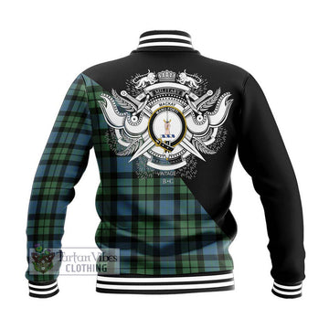 MacKay Ancient Tartan Baseball Jacket with Family Crest and Military Logo Style