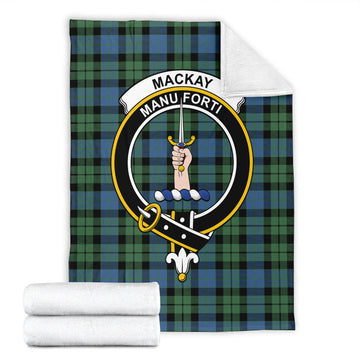 MacKay Ancient Tartan Blanket with Family Crest