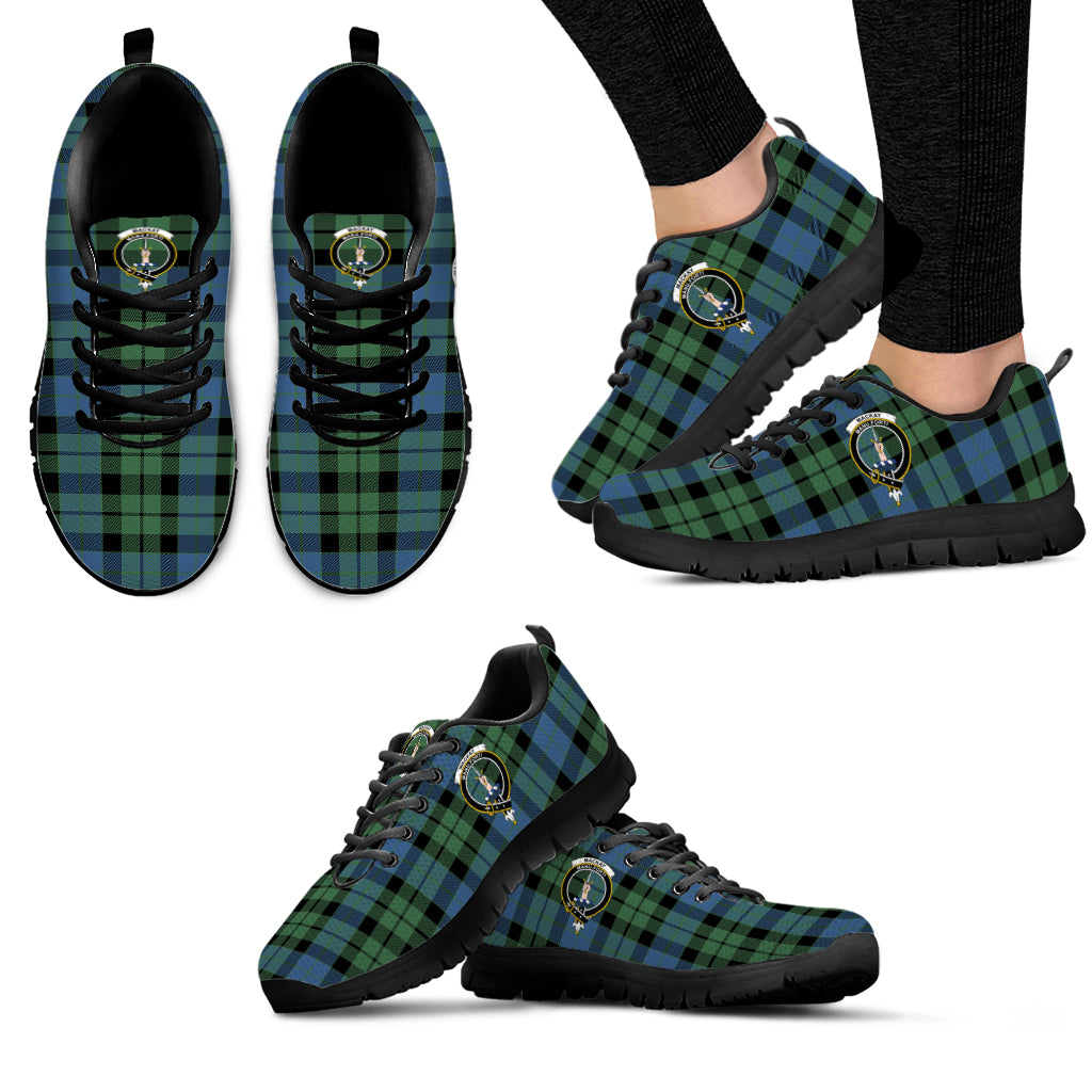 MacKay Ancient Tartan Sneakers with Family Crest - Tartan Vibes Clothing