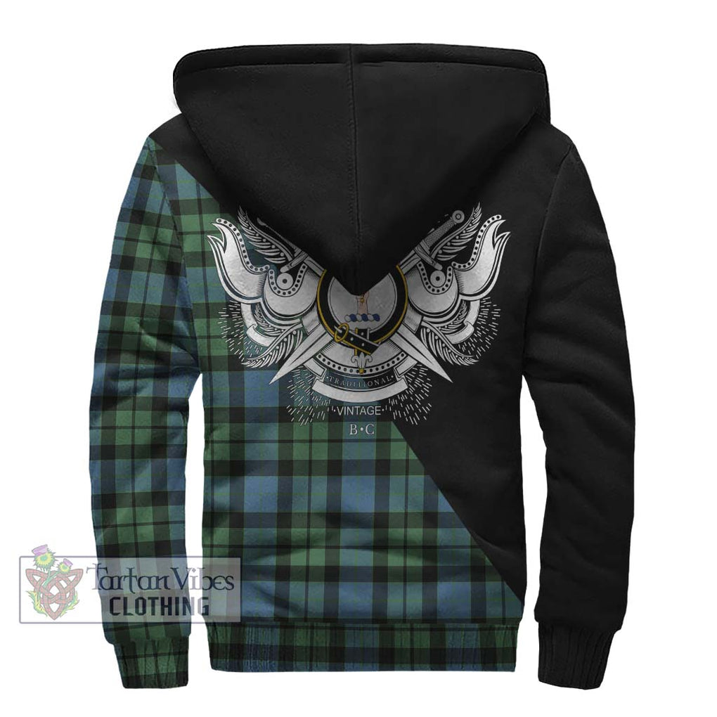 MacKay Ancient Tartan Sherpa Hoodie with Family Crest and Military Logo Style - Tartanvibesclothing Shop