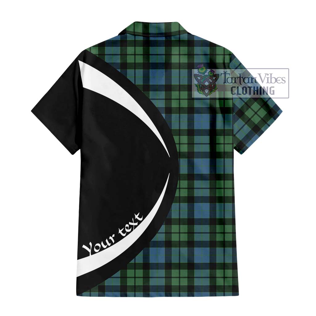 MacKay Ancient Tartan Short Sleeve Button Up with Family Crest Circle Style - Tartan Vibes Clothing