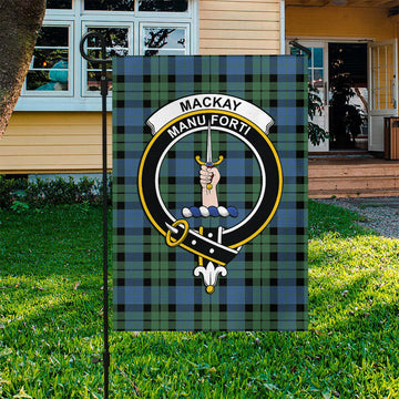 MacKay Ancient Tartan Flag with Family Crest