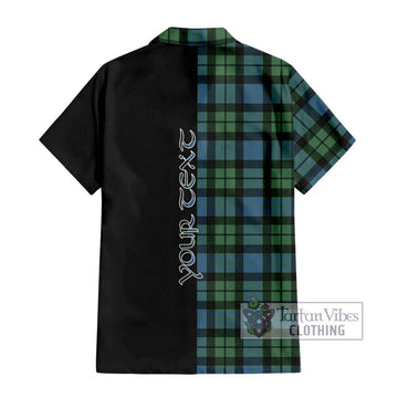 MacKay Ancient Tartan Short Sleeve Button Shirt with Family Crest and Half Of Me Style