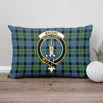 MacKay Ancient Tartan Pillow Cover with Family Crest