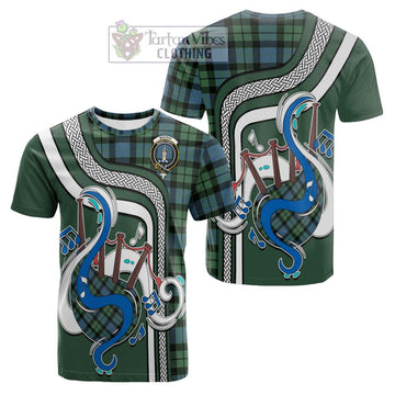 MacKay Ancient Tartan Cotton T-shirt with Epic Bagpipe Style