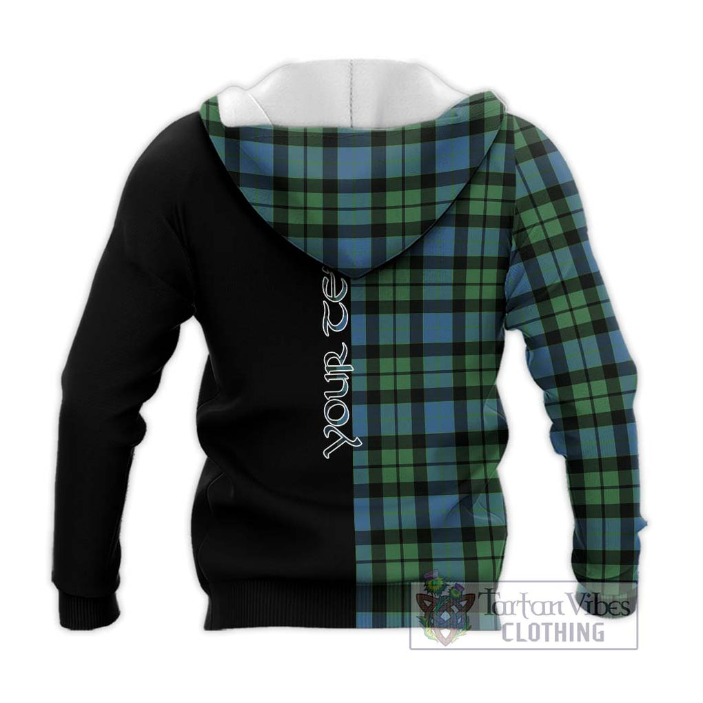 MacKay Ancient Tartan Knitted Hoodie with Family Crest and Half Of Me Style - Tartanvibesclothing Shop