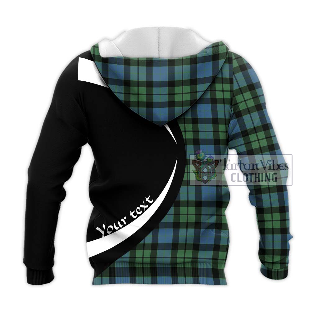 MacKay Ancient Tartan Knitted Hoodie with Family Crest Circle Style - Tartan Vibes Clothing