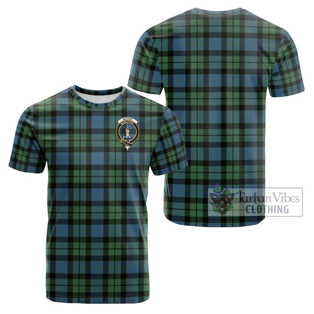 MacKay Ancient Tartan Cotton T-Shirt with Family Crest Kid's Shirt - Tartanvibesclothing Shop