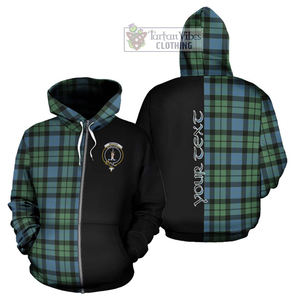 MacKay Ancient Tartan Hoodie with Family Crest and Half Of Me Style - Tartanvibesclothing Shop