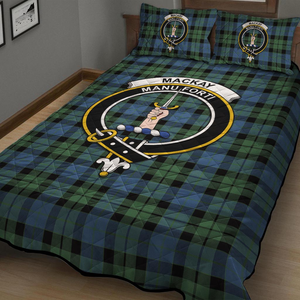 MacKay Ancient Tartan Quilt Bed Set with Family Crest - Tartan Vibes Clothing