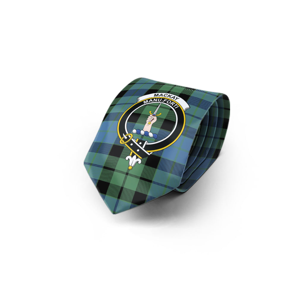 MacKay Ancient Tartan Classic Necktie with Family Crest - Tartan Vibes Clothing