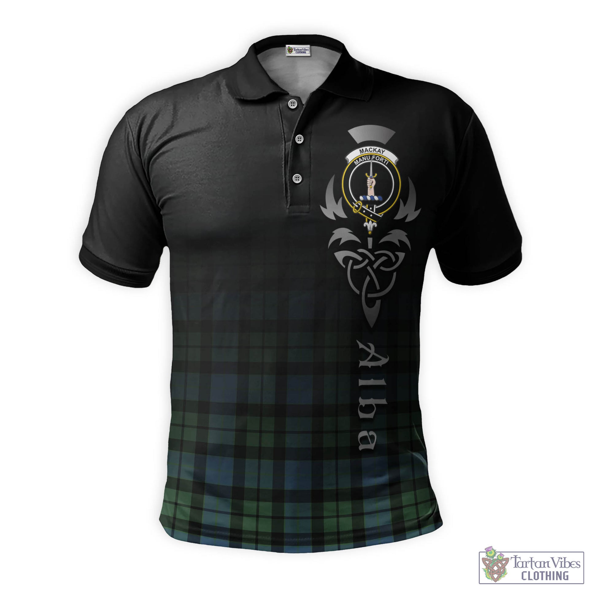 Tartan Vibes Clothing MacKay Ancient Tartan Polo Shirt Featuring Alba Gu Brath Family Crest Celtic Inspired