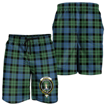 MacKay Ancient Tartan Mens Shorts with Family Crest