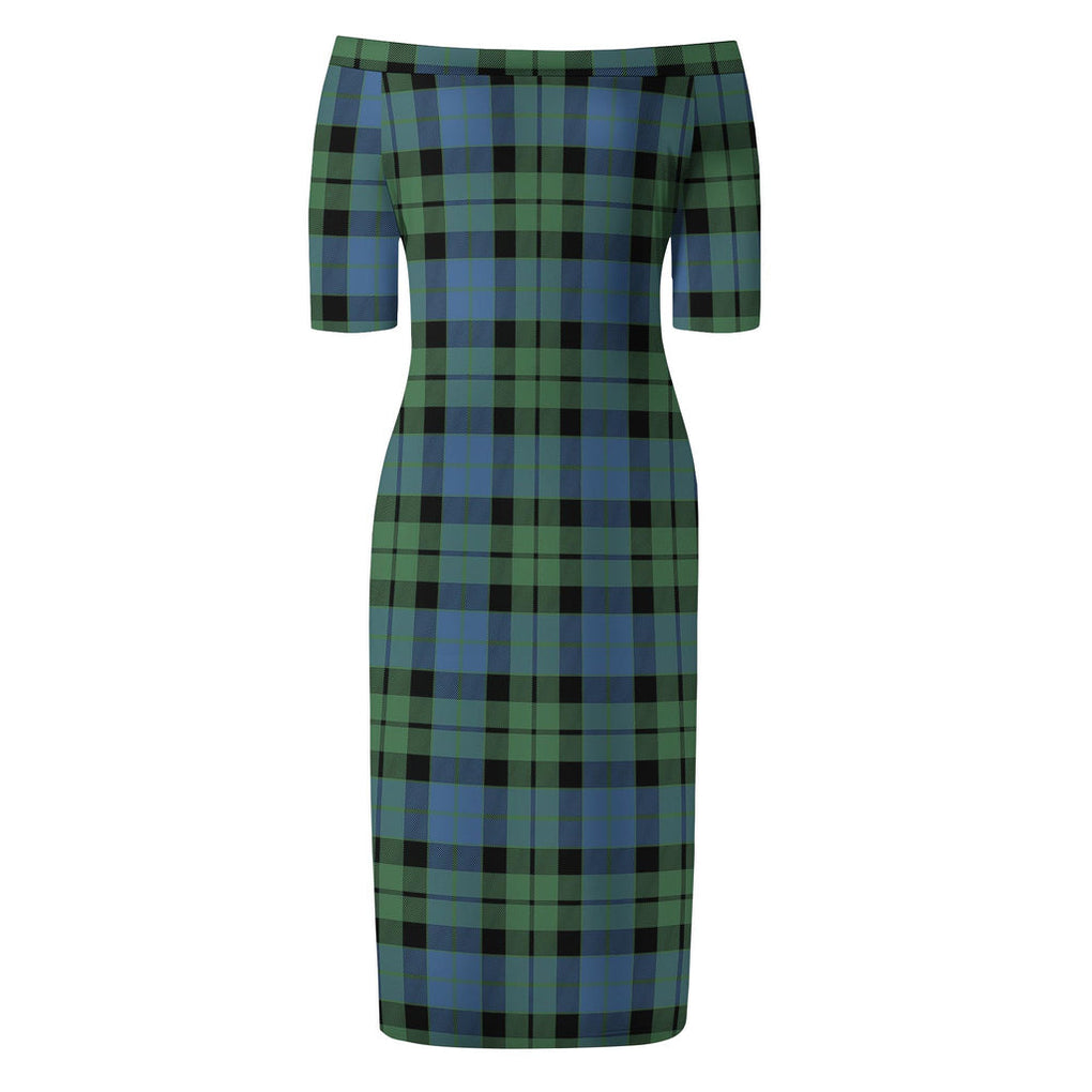 MacKay Ancient Tartan Off Shoulder Lady Dress - Tartanvibesclothing